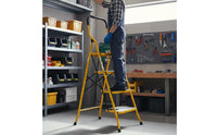 Foldable Design Household Ladder with Double Handrails Anti-Slip Feet Wide Step Folding Ladder Heavy Duty Folding Step Stool with Safety Rails Multi-Purpose for Elderly, Home, Kitchen, Indoor