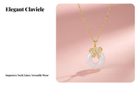 Bowknot Jade Necklace Elegant Design Pendant Everlasting Elegance Pendant Chain Necklace for Moms, Family Appreciation Day, Birthday, Anniversary