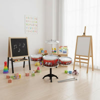 With Lights and Vocal Amplifier Junior Jazz Drum Kit Music Enlightenment Kids Drum Set Easy Assembly Toy Percussion Set for Beginners