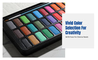 Compact Watercolor Paint Set, Metal Case, Portable Art Supplies, Gift for Art Lovers