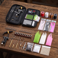 Beginner Fly Tying Kit with Travel Case Case Portable Fly Tying Starter Kit Compact Organized for Beginners, Anglers, Hobbyists
