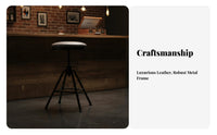 Industrial Aesthetic Adjustable Pedestal Stool Retro Design Adjustable Tripod Seat Stable Base Counter-Height Seating Easy Assembly for Bar Owners, Interior Designers, Homeowners, Studio, Cafe, Kitchen, Dining Area