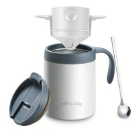 Stainless Steel Coffee Tumbler Thermal Cup Spill Resistant for Office