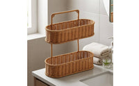 Wall-Mounted Woven Organizer Basket Rounded Edges Wall-Mounted Storage Rack Versatile for Home