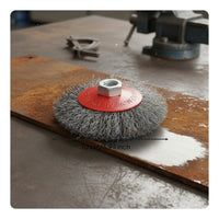Copper-Plated Steel Wire Polishing Disc Heavy Duty Rust Removal Wheel Wear-Resistant for Welders, Metalworkers, Shipyards, Workshop, Garage