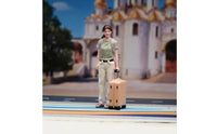 Voyager Figurine Resin Miniature with Suitcase Realistic Diorama Figure for Hobbyists, Collectors