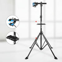 Foldable Bike Repair Stand Tripod Two-Wheeler Repair Stand Adjustable Two-Wheeler Workstand Portable for Home Mechanics, Cyclists, Garage, Workshop