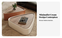 Minimalist Design Rounded Corner Coffee Table Designer Model Hidden Compartment End Table Multi-Functional Living Room Furniture Easy Assembly for Apartment Dwellers, Design Enthusiasts, Homeowners, Small Areas, Home Office, Bedroom, Reception Area
