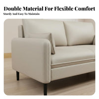 Modern Design Straight-Line 3-Seater Sofa Soft Upholstery Living Room Furniture Easy to Clean Couch High-Resilience Filling for Apartment Dwellers, Young Adults, Homeowners, Small Areas, Reception Area, Office