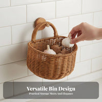 Wicker Wall Pocket Imitation Rattan Small Woven Storage Container Multi-Purpose