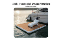 Inflatable Buoyant Dock PVC Material Inflatable Swim Deck Drop-Stitch Construction Buoyant Island Raft for Adults, Kids, Boat, Lake, Sea