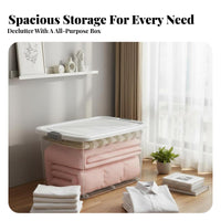 Clear Wheeled Container with Lid Stackable Design Wheeled Tote container long-lasting