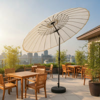 Outdoor Umbrella with 24 Ribs Sturdy Freestanding Umbrella with Base Large-Shade for Homeowners, Garden, Poolside, Backyard