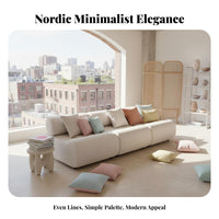 Curved configurable Sectional Nordic design Sofa Creamy cream Living Room Furniture for Business Owners, Homeowners, Reception Area, Office, Large Apartment