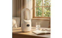 Desk Fan with Digital Display Compact Bladeless Small Fan for Students, Bedroom