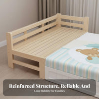 Safe & Sturdy Toddler Bed with Guardrail Reinforced Slats Toddler Bed with Guardrails Finish Bedside Co-Sleeper Timeless Design for Toddlers, Infants, Parents, Nursery, Bedroom