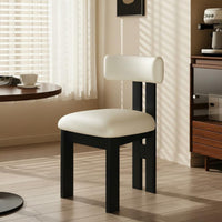 Solid Wood Backrest Chair Retro Design French Style Dining Chair for Bedroom, Living Room