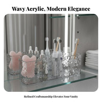 Water wave Brush holder Minimalist Design Multicompartment Brush holder adaptable for Desk