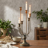 Five-Arm Candle Holder Vintage 5-Arm Candelabrum Metal for Dining Tables
