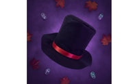 Red Ribbon Band Pointed Felt Hat Wide Brim Hat