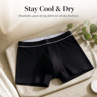 Men's Classic Cotton Boxer Briefs Breathable Double-Layer Crotch Seamless Underwear