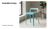 Armless Dining Chair Nordic Minimalist Design Molded Lowrear Chair Thickened and Sturdy Indoor Seating for Adults, Kitchen, Restaurant, Cafe