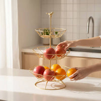 Nordic Design 3 Tier Fruit Basket Modern Design 3 Tier Fruit Bowl Large Capacity Tiered Serving Tray Easy Assembly for Living Room