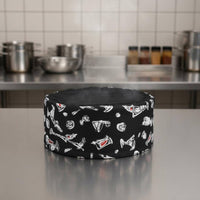 Lightweight Mesh Top Chef Cap Design Flat Top Kitchen Hat Adjustable Strap Catering Skull Cap Multiple Styles for Restaurant