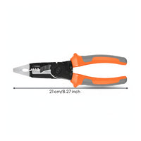 Multifunctional Electric Wire Stripper Plier Two-Tone Grips Wire Stripper Plier Spring-Loaded Stripping Pliers Steel Body for Electricians, Electrical Work