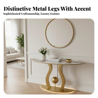 Light Luxury design Arched Base Console Minimalist Design Curved Base Table Slim silhouette Home Furniture Multi-Functional for Interior Designers, Apartment Dwellers, Entryway, Hallway, Living Room, Behind Couch