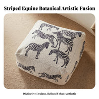 animal stripe Print Pouf Multi-Functional Low Stool Comfortable for Bay opening, Bedroom