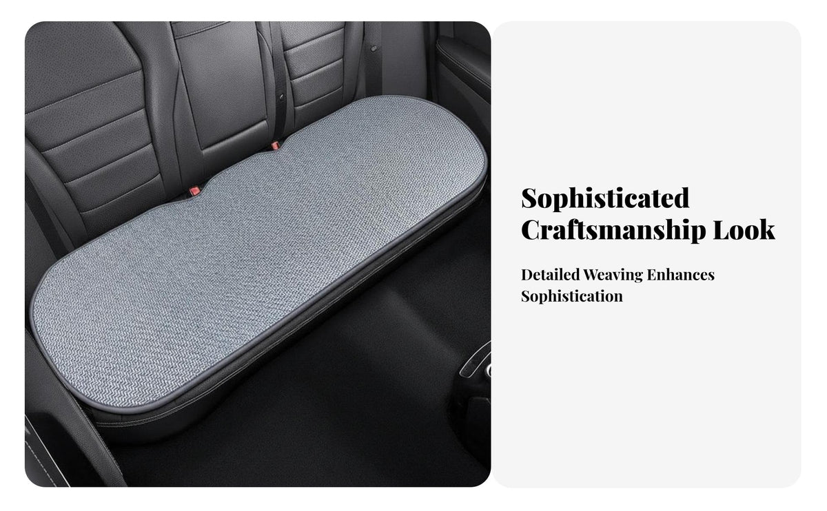 Ventilated Seat Mat Sweat-Absorbent Woven Cooling Mat Breathable Automotive Interior Accessory for vehicle Owners, Commuters, Summer Driving, Office