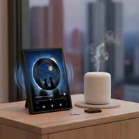 Rotating Record Player Bluetooth Speaker with Ambient Light, Touch Control, High-Fidelity Sound, TF Card Support