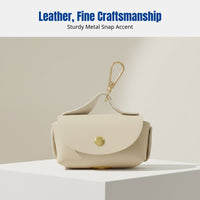 Portable Dog Waste Bag Dispenser, Leather Pet Waste Bag Holder, Hangs on Leash