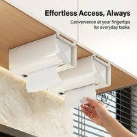 Cabinet Hanging Organizer for Under Storage, Nordic Style Paper Towel Holder No Drill for Students, Kitchen Roll