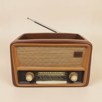 Vintage Radio Flowerpot Indoor Radio Planter Tabletop Planter with Antenna for Plant Lovers