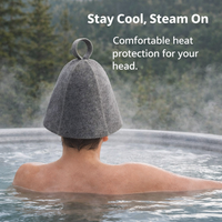 Sauna Hat for Women and Men with Thickened Wool Felt for Steam Room, Extra Long 81cm Coverage for Enhanced Heat Protection, Comfortable Design