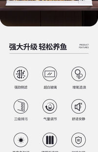 新款侧滤鱼缸客厅金鱼缸自循环带盖桌面斗鱼缸家用增氧小型一体缸 26.5*21.5*27.5【标配】+大礼包+盖板+灯