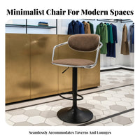 Ergonomic Backrest Adjustable Rolling Chair with Armrests Padded Seat Swivel Stool Quiet Wheels Paleice Furniture Woven Texture for Receptionists, Architects, Bar Counter, Reception Area, Study Room, Kitchen