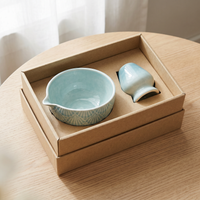 Japanese Matcha Tea Bowl Set with Whisk and Pour Spout