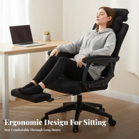 Ergonomic Design Reclining Computer Chair with Footrest Adjustable Headrest Highspine Mesh Recliner with Footrest sturdy Duty Office Furniture for Students, video game enthusiasts, Relaxing, Study Room, Studying, Bedroom