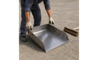 Two Side Handles Heavy-Duty Dustpan Silver-Gray Silver-Gray Finish Steel Dustpan Raised Side Handle Cleaning Tool Wide Rectangular for Mine, Outdoor