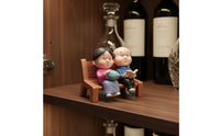 Handmade Elderly Couple Figurine Detailed Craftsmanship Rocking Chair Couple Figure for Grandparents, Terrarium, Desktop