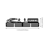 Medals Display Hanger Rack Metal Medals Display Hanger Black Ribbon Holder for Runners, Gymnasts, Bedroom, Office