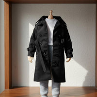 1/12 Scale Trench Coat Cloth Material 6 Inch Figure Clothing Realistic Design 6-Inch Figure Jacket for Collectors, Hobbyists, Display, Toy Photography