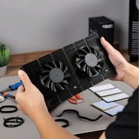 Graphics Card Backplate Chiller Active Cooling Thermal Sink with Fans Aluminum Alloy Graphics Card Rear Radiator
