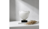 Double Eared Vase with Marble Base Modern Resin Vase Elegant Urn for Living Room, Display Shelf