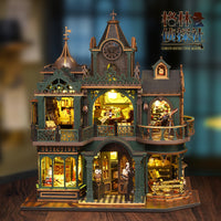 Great House DIY Mini House ES022 Green Detective Agency Wooden Assembly Model Kit