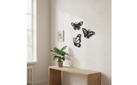 3 Pieces Steel Butterfly Wall Sculptural Design Visual Effect Iron-Winged Butterfly Wall Hanging Easy to Hang for Office