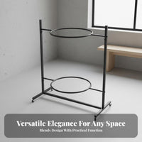 Movable Exercise Ball Rack Space-Saving Gym Ball Storage Organizer Stable & Non-Slip Heavy-Duty Steel Construction for Fitness Studio, Corner